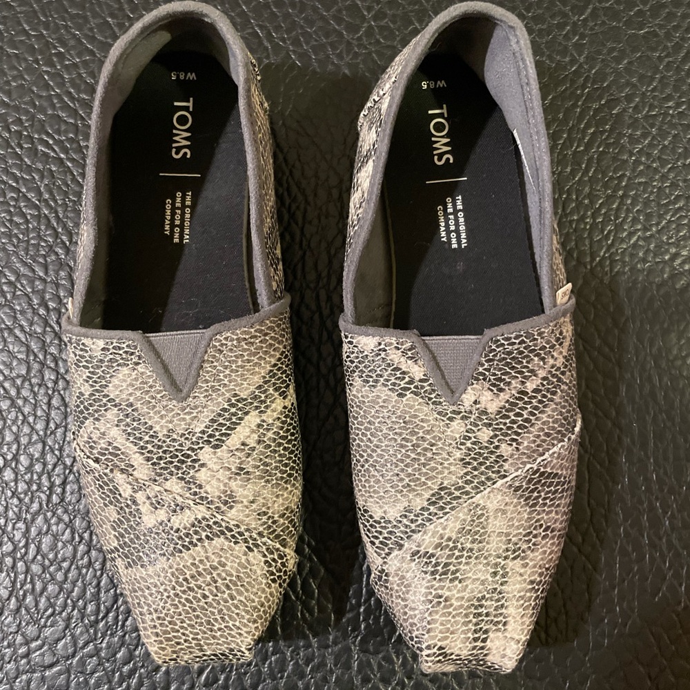 Snakeskin Toms NWOT
